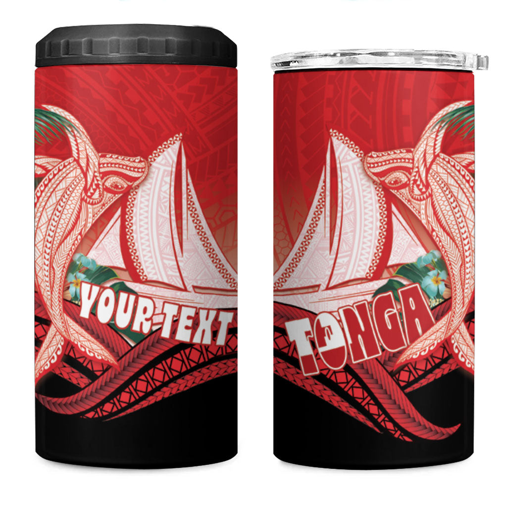 Vavau Sailing Festival Tonga Personalised 4 in 1 Can Cooler Tumbler Humpback Whale Sailboat Tropical Vibes