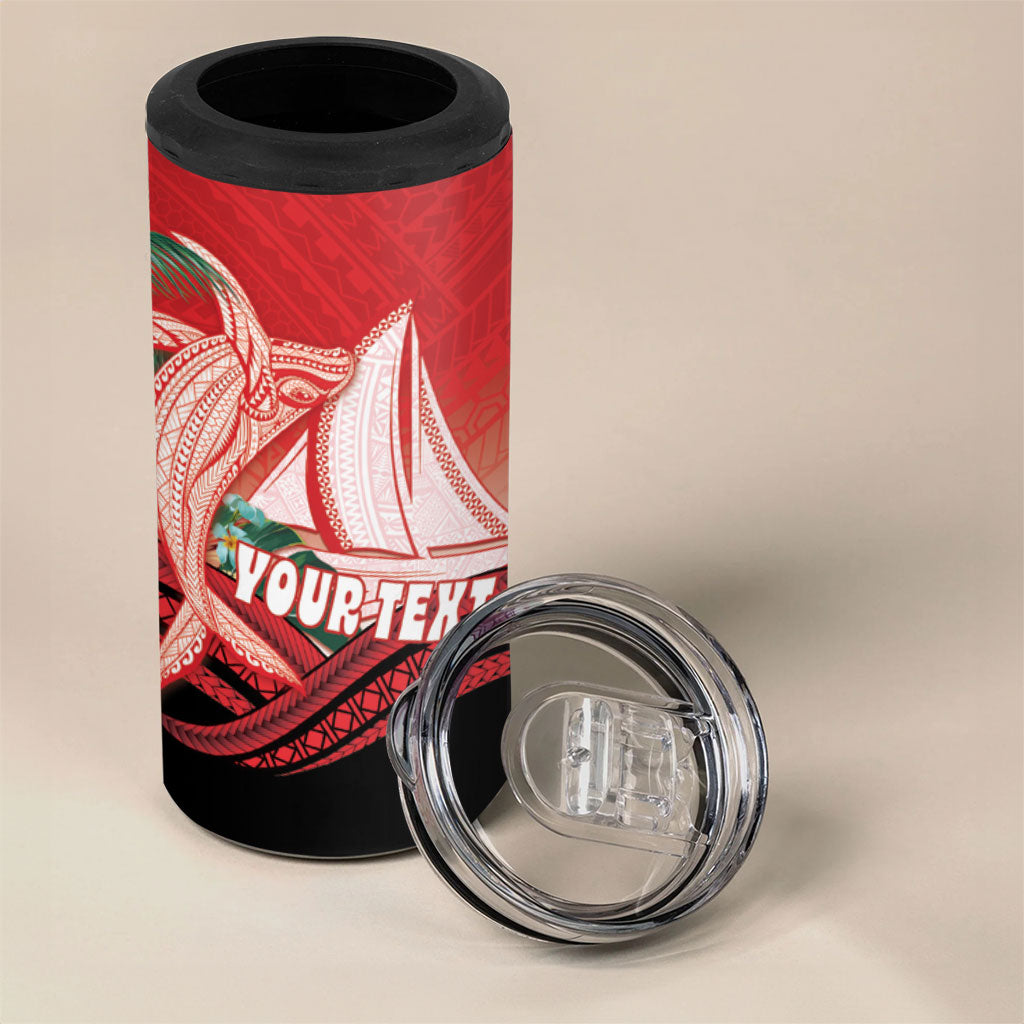 Vavau Sailing Festival Tonga Personalised 4 in 1 Can Cooler Tumbler Humpback Whale Sailboat Tropical Vibes LT14 - Polynesian Pride