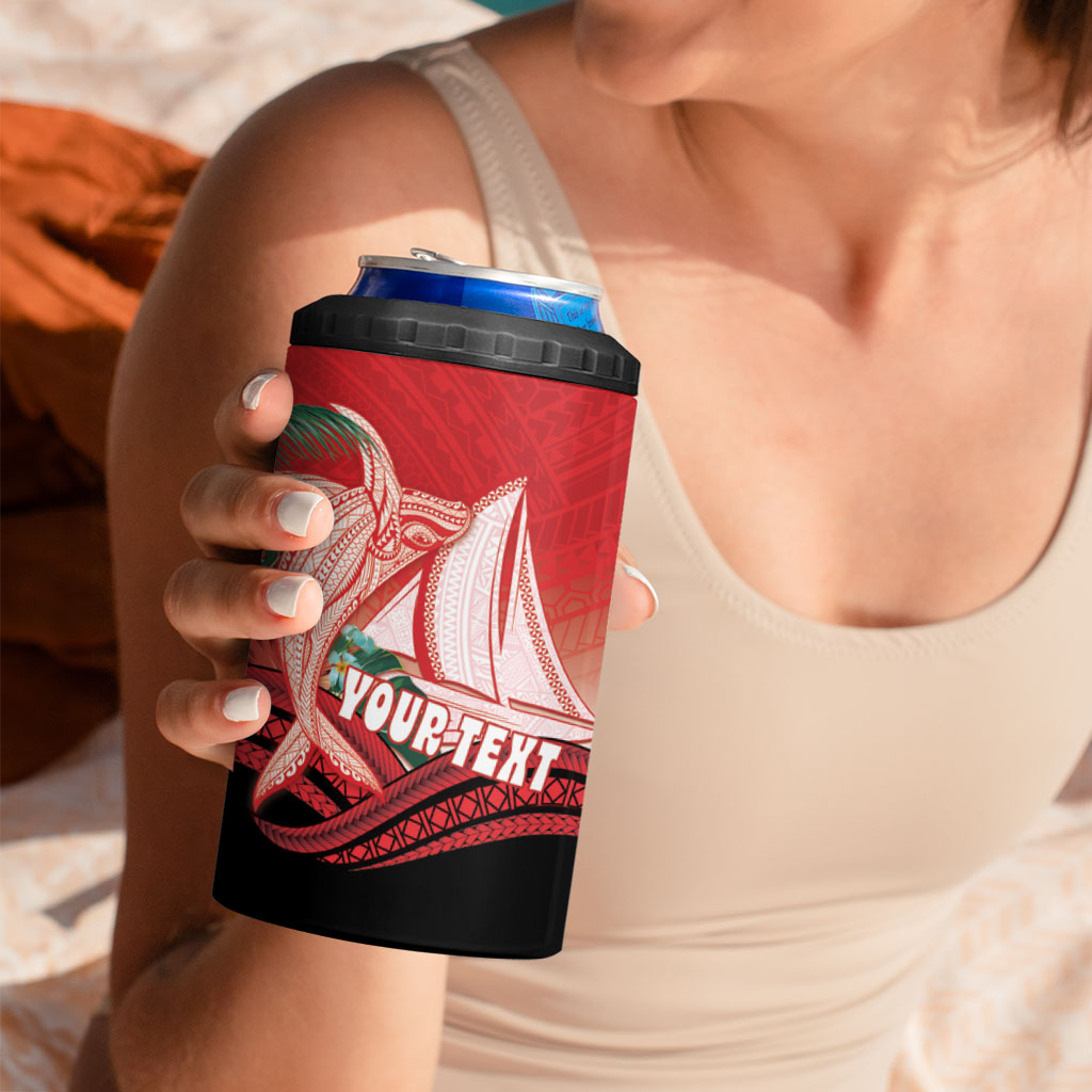 Vavau Sailing Festival Tonga Personalised 4 in 1 Can Cooler Tumbler Humpback Whale Sailboat Tropical Vibes LT14 - Polynesian Pride