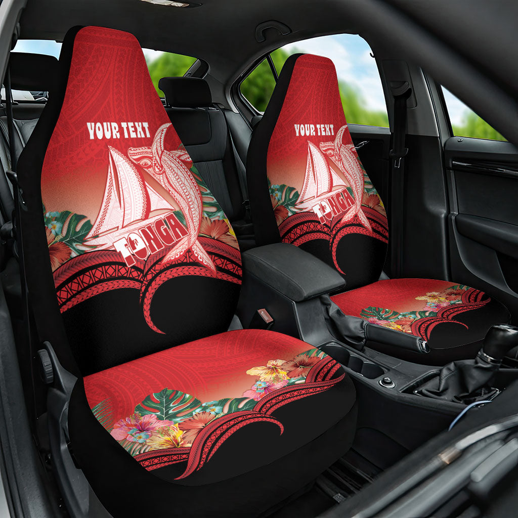 Vavau Sailing Festival Tonga Personalised Car Seat Cover Humpback Whale Sailboat Tropical Vibes LT14 One Size Red - Polynesian Pride