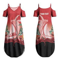 Vavau Sailing Festival Tonga Personalised Couples Matching Summer Maxi Dress and Long Sleeve Button Shirt Humpback Whale Sailboat Tropical Vibes LT14 - Polynesian Pride