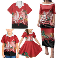 Vavau Sailing Festival Tonga Personalised Family Matching Puletasi and Hawaiian Shirt Humpback Whale Sailboat Tropical Vibes LT14 - Polynesian Pride