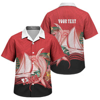Vavau Sailing Festival Tonga Personalised Family Matching Puletasi and Hawaiian Shirt Humpback Whale Sailboat Tropical Vibes LT14 Son's Shirt Red - Polynesian Pride