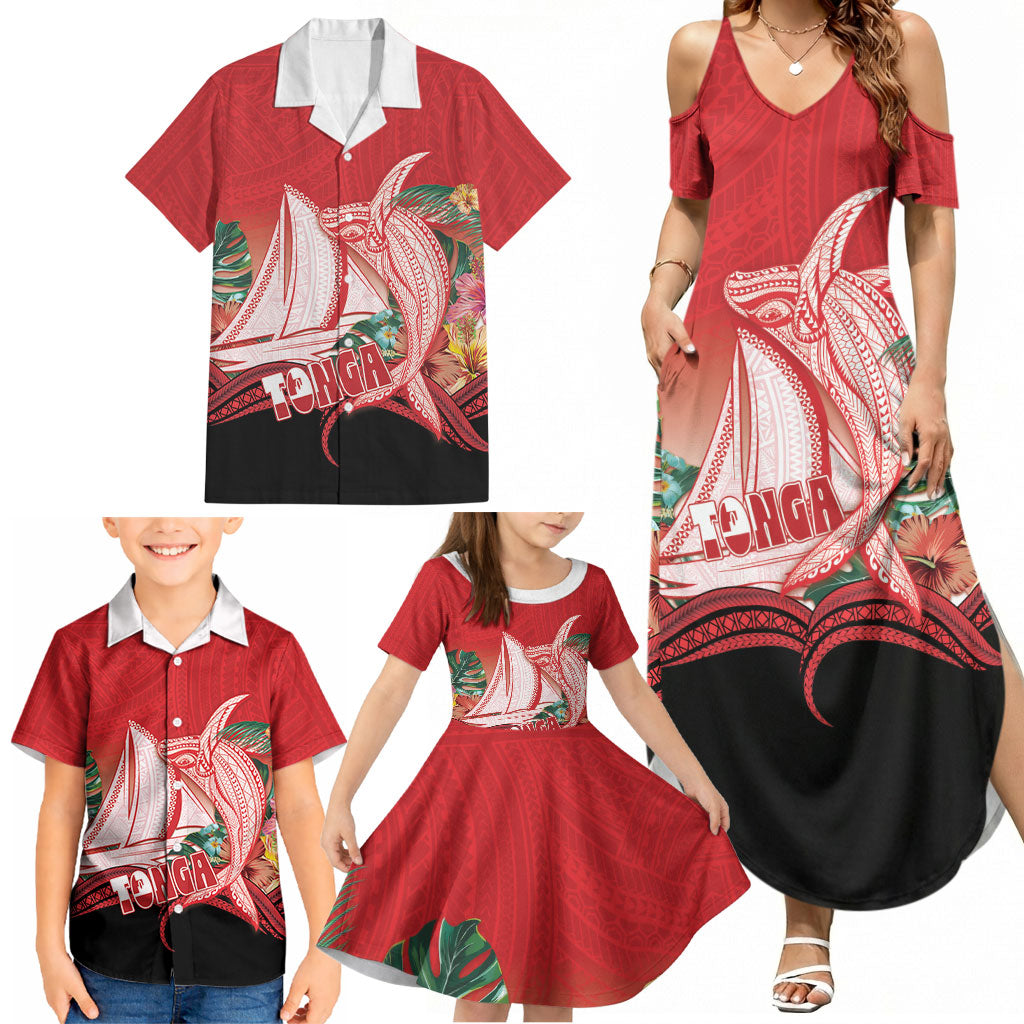 Vavau Sailing Festival Tonga Personalised Family Matching Summer Maxi Dress and Hawaiian Shirt Humpback Whale Sailboat Tropical Vibes LT14 - Polynesian Pride