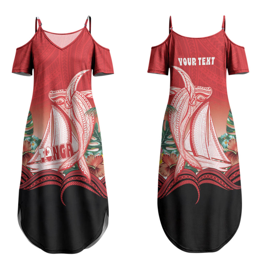 Vavau Sailing Festival Tonga Personalised Family Matching Summer Maxi Dress and Hawaiian Shirt Humpback Whale Sailboat Tropical Vibes LT14 Mom's Dress Red - Polynesian Pride