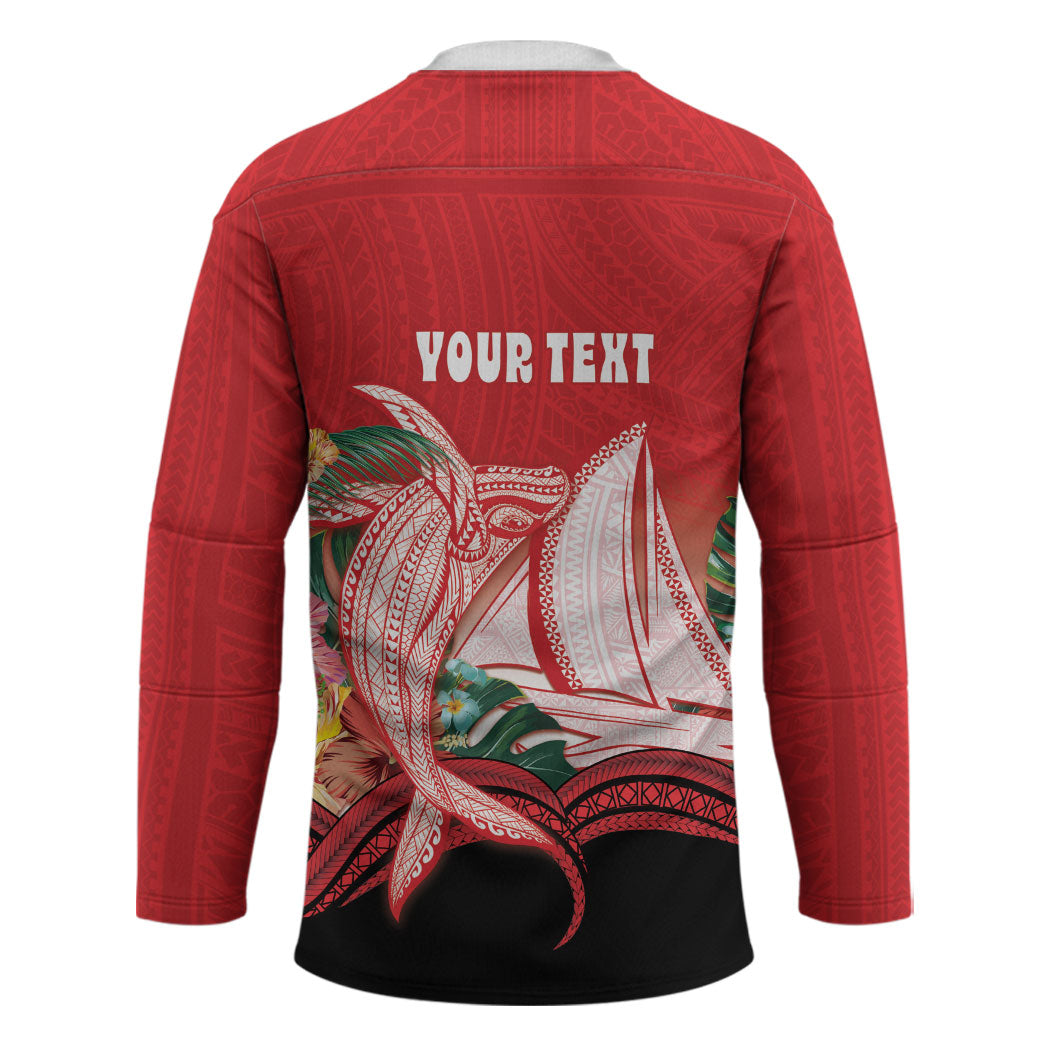 Vavau Sailing Festival Tonga Personalised Hockey Jersey Humpback Whale Sailboat Tropical Vibes