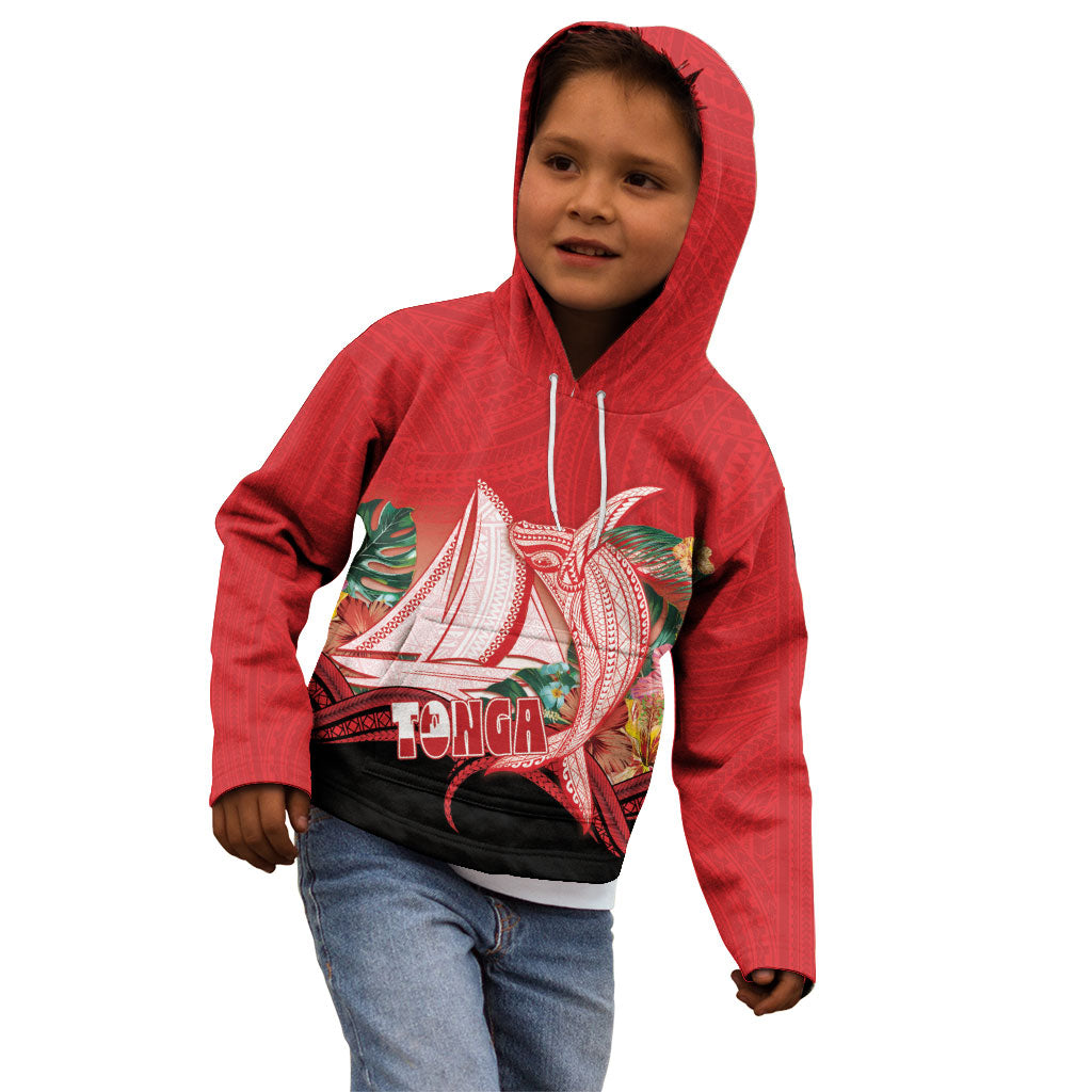 Vavau Sailing Festival Tonga Personalised Kid Hoodie Humpback Whale Sailboat Tropical Vibes LT14 - Polynesian Pride