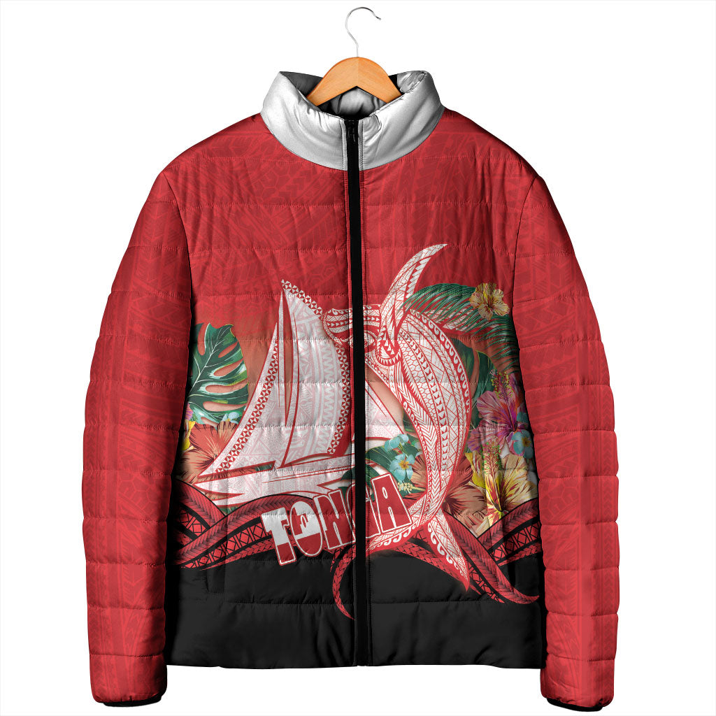 Vavau Sailing Festival Tonga Personalised Padded Jacket Humpback Whale Sailboat Tropical Vibes LT14 - Polynesian Pride
