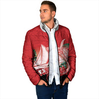 Vavau Sailing Festival Tonga Personalised Padded Jacket Humpback Whale Sailboat Tropical Vibes LT14 - Polynesian Pride