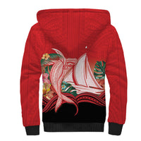 Vavau Sailing Festival Tonga Personalised Sherpa Hoodie Humpback Whale Sailboat Tropical Vibes LT14 - Polynesian Pride