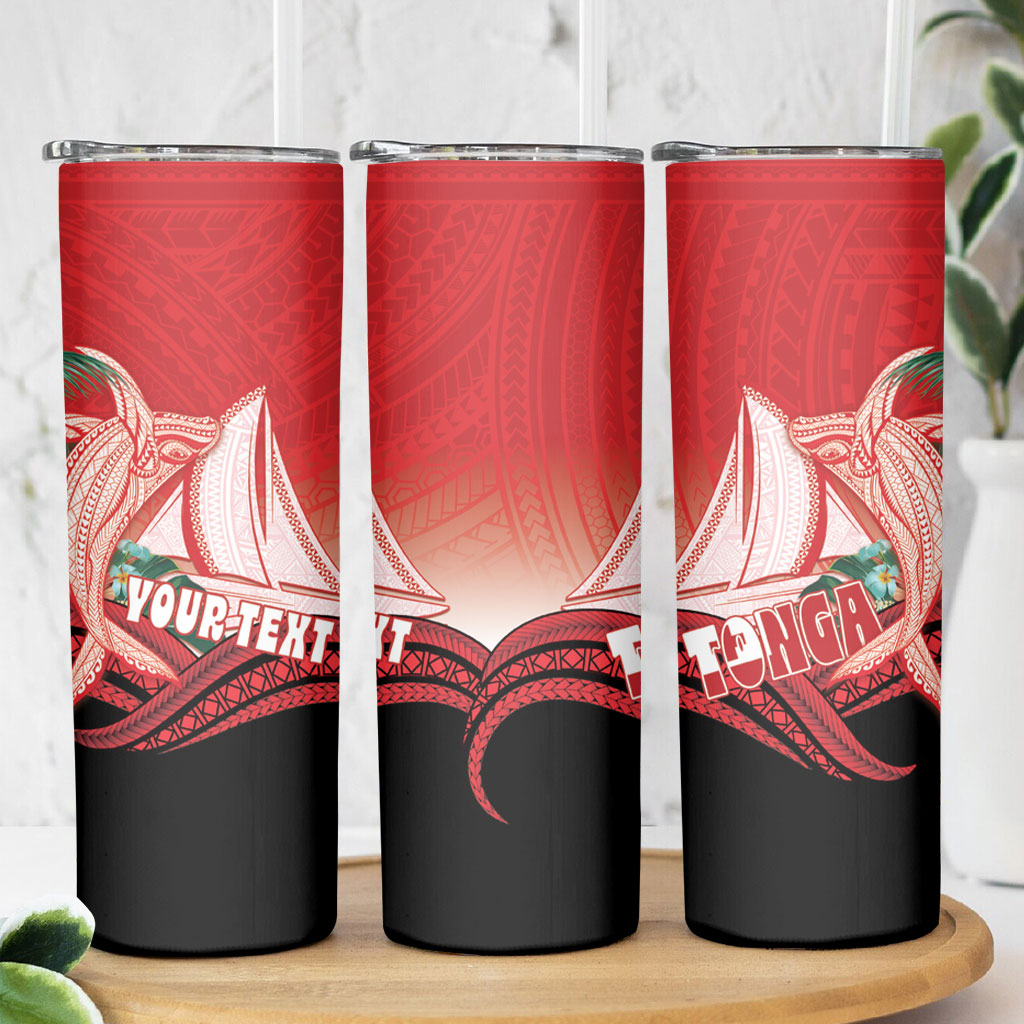 Vavau Sailing Festival Tonga Personalised Skinny Tumbler Humpback Whale Sailboat Tropical Vibes LT14 - Polynesian Pride