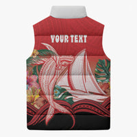 Vavau Sailing Festival Tonga Personalised Sleeveless Puffer Jacket Humpback Whale Sailboat Tropical Vibes LT14 - Polynesian Pride