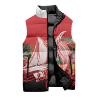 Vavau Sailing Festival Tonga Personalised Sleeveless Puffer Jacket Humpback Whale Sailboat Tropical Vibes LT14 - Polynesian Pride
