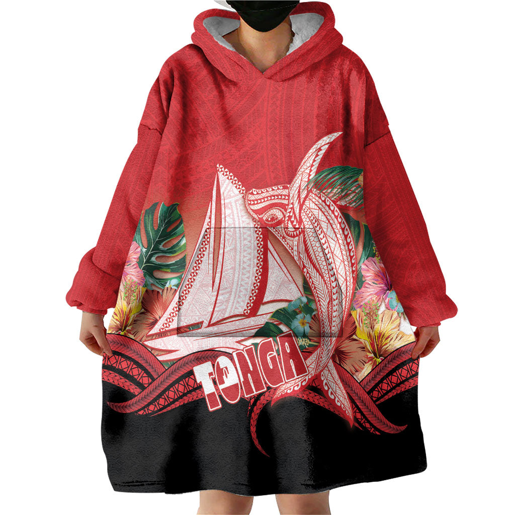 Vavau Sailing Festival Tonga Personalised Wearable Blanket Hoodie Humpback Whale Sailboat Tropical Vibes LT14 - Polynesian Pride