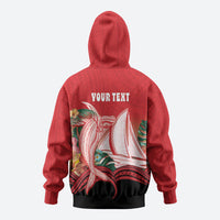 Vavau Sailing Festival Tonga Personalised Zip Hoodie Humpback Whale Sailboat Tropical Vibes LT14 - Polynesian Pride