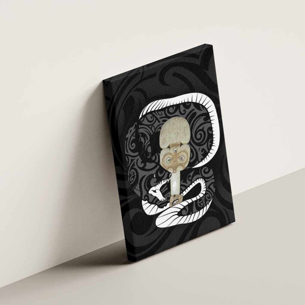 Black New Zealand Eel Canvas Wall Art Aotearoa Maori Tuna With Kotiate Weapon LT14 - Polynesian Pride