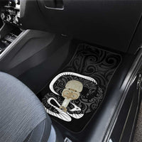 Black New Zealand Eel Car Mats Aotearoa Maori Tuna With Kotiate Weapon LT14 - Polynesian Pride