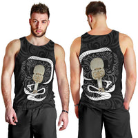 Black New Zealand Eel Men Tank Top Aotearoa Maori Tuna With Kotiate Weapon LT14 - Polynesian Pride