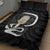 Black New Zealand Eel Quilt Bed Set Aotearoa Maori Tuna With Kotiate Weapon