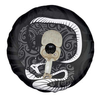 Black New Zealand Eel Spare Tire Cover Aotearoa Maori Tuna With Kotiate Weapon LT14 - Polynesian Pride