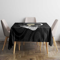 Black New Zealand Eel Tablecloth Aotearoa Maori Tuna With Kotiate Weapon LT14 - Polynesian Pride