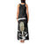 Black New Zealand Eel Tank Maxi Dress Aotearoa Maori Tuna With Kotiate Weapon