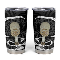 Black New Zealand Eel Tumbler Cup Aotearoa Maori Tuna With Kotiate Weapon LT14 Black - Polynesian Pride