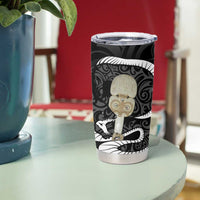 Black New Zealand Eel Tumbler Cup Aotearoa Maori Tuna With Kotiate Weapon LT14 - Polynesian Pride