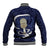 Blue New Zealand Eel Baseball Jacket Aotearoa Maori Tuna With Kotiate Weapon