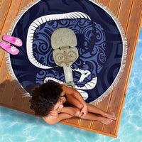 Blue New Zealand Eel Beach Blanket Aotearoa Maori Tuna With Kotiate Weapon LT14 - Polynesian Pride
