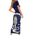 Blue New Zealand Eel Family Matching Short Sleeve Bodycon Dress and Hawaiian Shirt Aotearoa Maori Tuna With Kotiate Weapon