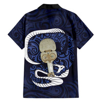 Blue New Zealand Eel Hawaiian Shirt Aotearoa Maori Tuna With Kotiate Weapon LT14 - Polynesian Pride
