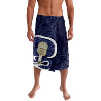 Blue New Zealand Eel Lavalava Aotearoa Maori Tuna With Kotiate Weapon LT14 Blue - Polynesian Pride
