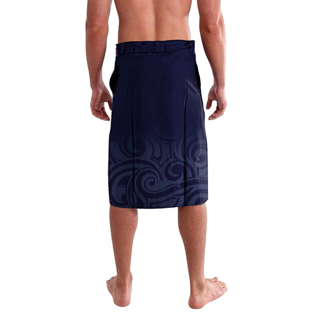 Blue New Zealand Eel Lavalava Aotearoa Maori Tuna With Kotiate Weapon LT14 - Polynesian Pride