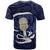 Blue New Zealand Eel T Shirt Aotearoa Maori Tuna With Kotiate Weapon