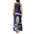 Blue New Zealand Eel Tank Maxi Dress Aotearoa Maori Tuna With Kotiate Weapon