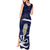 Blue New Zealand Eel Tank Maxi Dress Aotearoa Maori Tuna With Kotiate Weapon