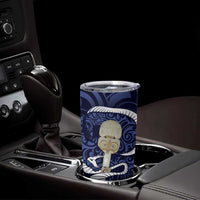 Blue New Zealand Eel Tumbler Cup Aotearoa Maori Tuna With Kotiate Weapon LT14 - Polynesian Pride