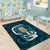 Turquoise New Zealand Eel Area Rug Aotearoa Maori Tuna With Kotiate Weapon