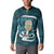 Turquoise New Zealand Eel Button Sweatshirt Aotearoa Maori Tuna With Kotiate Weapon