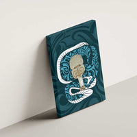 Turquoise New Zealand Eel Canvas Wall Art Aotearoa Maori Tuna With Kotiate Weapon LT14 - Polynesian Pride
