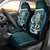 Turquoise New Zealand Eel Car Seat Cover Aotearoa Maori Tuna With Kotiate Weapon