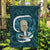 Turquoise New Zealand Eel Garden Flag Aotearoa Maori Tuna With Kotiate Weapon