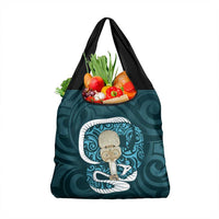 Turquoise New Zealand Eel Grocery Bag Aotearoa Maori Tuna With Kotiate Weapon LT14 1-pack One Size Turquoise - Polynesian Pride