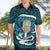 Turquoise New Zealand Eel Hawaiian Shirt Aotearoa Maori Tuna With Kotiate Weapon