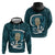 Turquoise New Zealand Eel Hoodie Aotearoa Maori Tuna With Kotiate Weapon