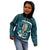 Turquoise New Zealand Eel Kid Hoodie Aotearoa Maori Tuna With Kotiate Weapon