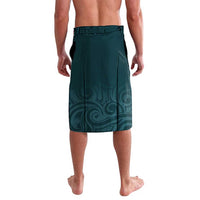 Turquoise New Zealand Eel Lavalava Aotearoa Maori Tuna With Kotiate Weapon LT14 - Polynesian Pride