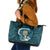 Turquoise New Zealand Eel Leather Tote Bag Aotearoa Maori Tuna With Kotiate Weapon