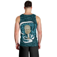 Turquoise New Zealand Eel Men Tank Top Aotearoa Maori Tuna With Kotiate Weapon LT14 - Polynesian Pride
